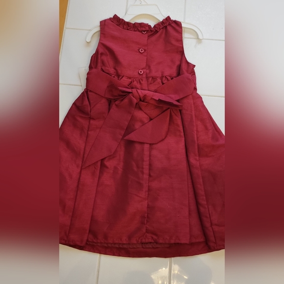 New Lilly bird Burgundy Rhinestone flower dress size 3T - Picture 3 of 5